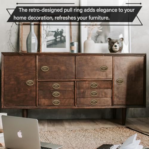 6 Pieces Antique Brass Drawer Pulls - Dresser and Cabinet Knobs, Kitchen Hardware for Cabinets, Handles for Dresser Drawers, Decorative Door Pulls (Antique Brass)