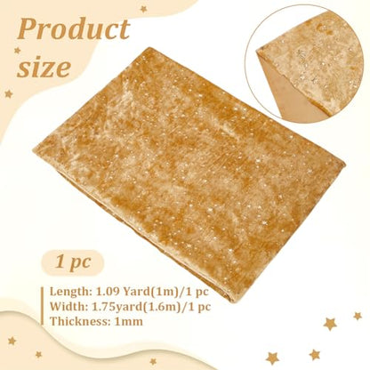 BENECREAT 1.1 Yard Velvet Fabric with Star Pattern, 63 Inch Wide Shiny Star Velvet Fabric Handicraft Cloth for DIY Sewing Upholstery Apparel Costume Craft, Bisque - color: Bisquee