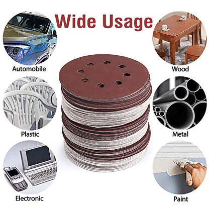 120-Pack 5 Inch 8 Hole Sanding Disc, 1000-3000 Grit Ultra Fine Sandpaper - style: 120PCS(1000-3000 Grit)