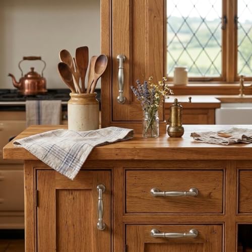 khtumeware 10 Pack 3-1/2 Inch(89mm) Brushed Satin Nickel Cabinet Pulls Heavy Duty Soild Cabinet Handles Kitchen Cabinet Hardware for Cupboard Drawer Handles - color: Brushed Nickel, size: 3-1/2"(89mm)Hole Center
