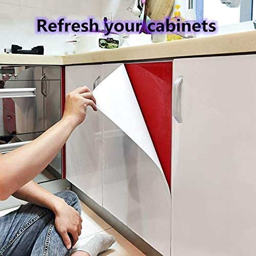 White Contact Paper Glossy Shiny Peel and Stick Wallpaper for Countertops - color: White, size: 35.4" x 118"