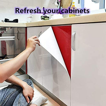 White Contact Paper Glossy Shiny Peel and Stick Wallpaper for Countertops - color: White, size: 35.4" x 118"