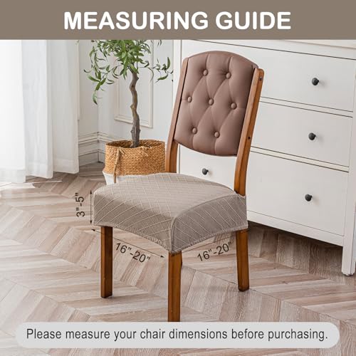 Genina Waterproof Chair Covers for Dining Room,Set of 2,Taupe - color: Taupe, size: 2PCS