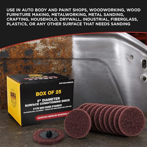 Dura-Gold 2" Diameter Surface Conditioning Discs Maroon Medium Sanding Grit - style: Medium