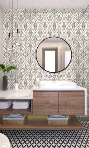Peel and Stick Wallpaper Grey and Brown Contact Paper 17in x 118in - color: Gray, size: 16.9" x 118.1"