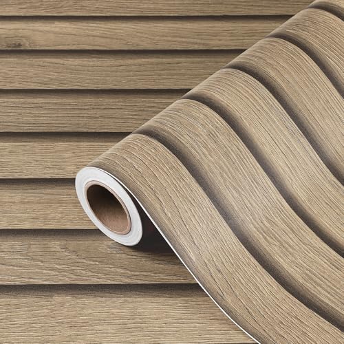 17.7x317 Slats Wood Wallpaper Peel and Stick Wood Slat Contact Paper Slat Wall Panel Peel and Stick for Table Removable Wooden Wallpaper Waterproof Self Adhesive Wall Paper for Accent Walls - size: 17.7" x 317"