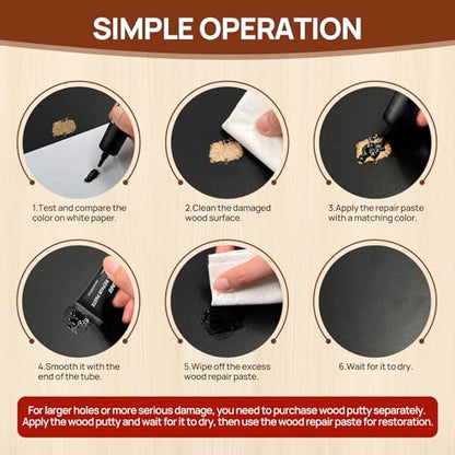 Boncart Wood Furniture Repair Kit, Wood Touch up Fillers - color: 5 Dark Colors