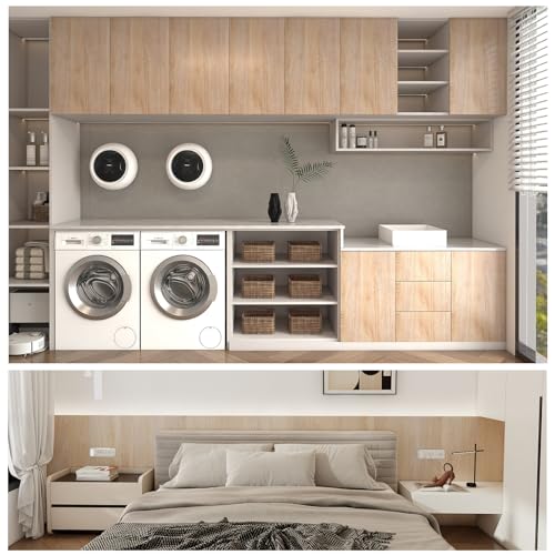 Peel and Stick Wallpaper Contact Paper Wood Natural Oak Wood Grain Contact Paper Thicken Textured for Cabinets and Drawers Countertops Waterproof Self Adhesive Vinyl 23.6" x 393" - color: Natural Oak, size: 23.6"W x 393"L
