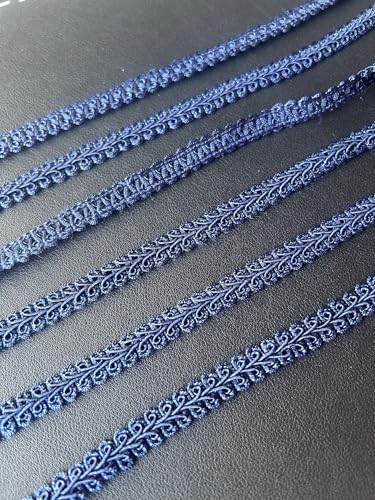 10 Yards Navy Blue Braid Lace Trim 0.4 Inch Woven Fabric Lace Trim for Sewing Costume Home Decor DIY Craft