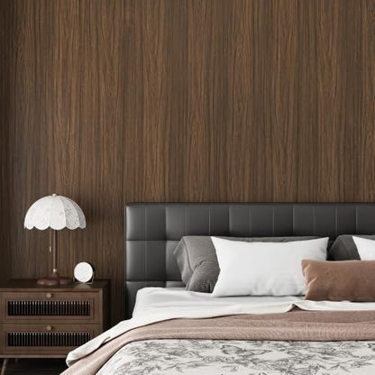 Dark Brown Wood Grain Wallpaper Peel and Stick Contact Paper for Cabinets - color: Dark Brown, size: 15.7" x 118"