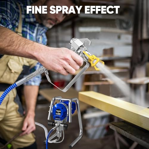 1200W Airless Paint Sprayer, 3300PSI High Efficiency Electric Paint Sprayer with Extension Rod, Thinning-Free Stand Airless Sprayer for Home Exterior and Interior, Garage, Deck, Furniture