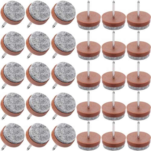 30pcs 22mm Felt Furniture Pads, Nail-on Heavy Duty Table Felt Pad - color: Brown, size: Φ 22 mm