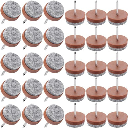 30pcs 22mm Felt Furniture Pads, Nail-on Heavy Duty Table Felt Pad - color: Brown, size: Φ 22 mm