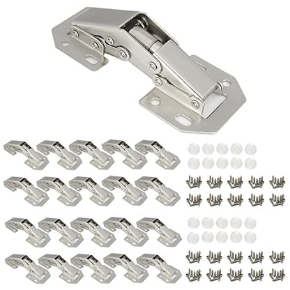 20-Pack Hidden Hinges for Cabinet Doors Frameless Cabinet Concealed Surface Mount Hinges - size: 20 Pack