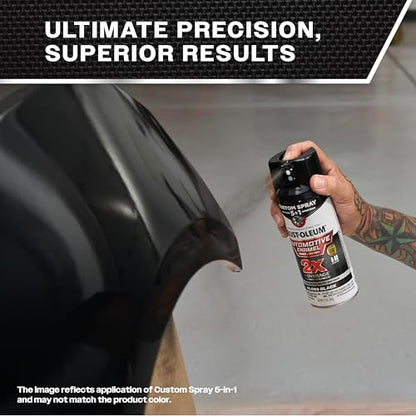 Rust-Oleum 2X Automotive Enamel 5-in-1 Spray Paint, Flat Black - color: Flat Black, size: 12 Ounce (Pack of 6)
