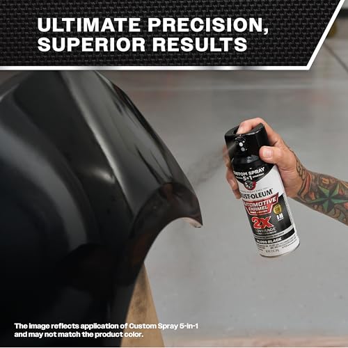 Rust-Oleum 2X Automotive Enamel 5-in-1 Spray Paint, Flat Black - color: Flat Black, size: 12 Ounce (Pack of 1)