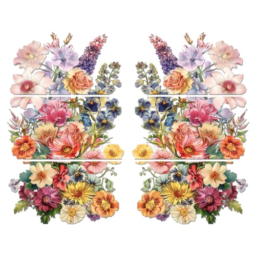 Peacoblue Vintage Flowers Rub On Transfers for Furniture Craft 6"x12" - style: Vintage Flowers