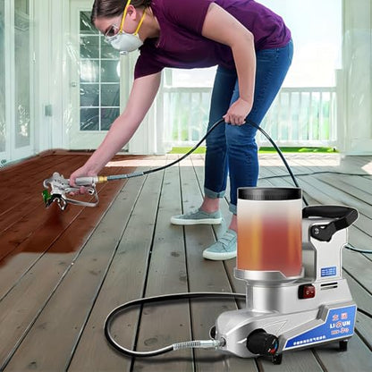 Airless Paint Sprayer, 2.5 L/Min High Flow, 0.5 Gallon Tank, 3 Adjustable Speeds, Durable Construction, 16 ft Hose, Includes 25-Piece Accessory Kit