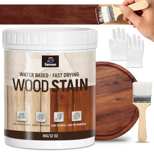 Wood Stain, Teak Wood Stain, 500ML Woods-Stain for Woods, Furniture, Cabinet, Fast Drying Woods-Stain, Non-Toxic Wood-Stains, Water Based & Low Odor Wood-Stains, Indoor Outdoor Woods Stains 16oz - color: Red Teak, size: 17 Fl Oz