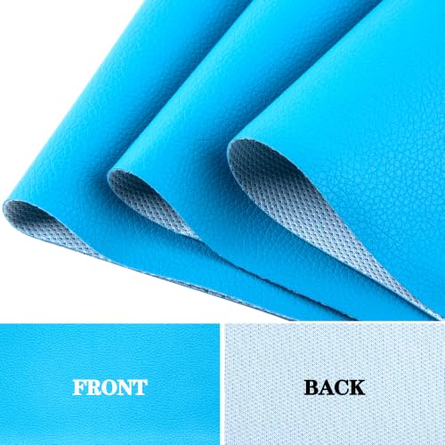 HGUAN Marine Vinyl Upholstery Faux Leather Sheets Fabric 54" X 36" Suitable for Furniture Sewing,Sofa Handmade DIY Projects (Blue, 1 Yard) - color: Blue, size: 1 YARD