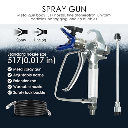 EPIK Airless Paint Sprayer 3000PSI High Pressure Paint Gun