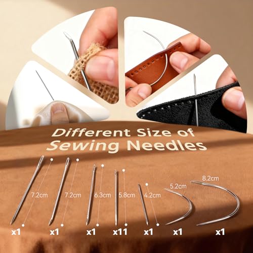 Coquimbo Leather Sewing Kit: 43pcs Needle and Thread Kit with Sewing Awl