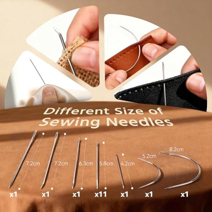 Coquimbo Leather Sewing Kit: 43pcs Needle and Thread Kit with Sewing Awl