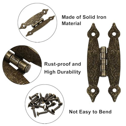 Murtenze 3.5 Inch Bronze Antique H Hinges, 4 Pack - color: Antique Bronze