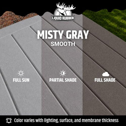 Liquid Rubber Polyurethane Deck Coating - Smooth, Misty Grey, 4 Gallon - color: Smooth Misty Grey, size: 512 Fl Oz (Pack of 1)