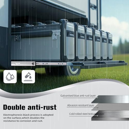 1 Pair 260 Lbs Heavy Duty Drawer Slides 12 14 16 18 20 22 24 26 28 30 32 36 40 inch Full Extension Ball Bearing Side Mount Cabinet Industrial Rail Tool Box Runner(12 inch, with M5 Screws) - size: 12 Inch, style: 260LB/W:53mm(NO Lock)