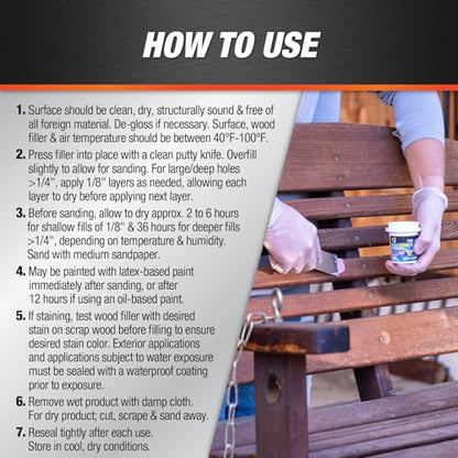 DAP Plastic Wood-X with DryDex Wood Filler, Natural, 5.5 Oz (7079800540) - size: 5.5 oz