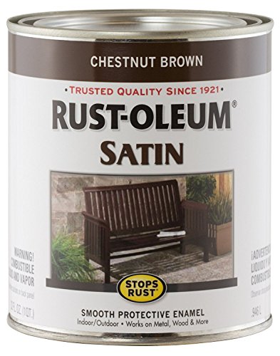 Rust-Oleum Stops Rust Brush On Enamel Paint, Satin Chestnut Brown - color: Satin Chestnut Brown, size: 32 Fl Oz (Pack of 1)