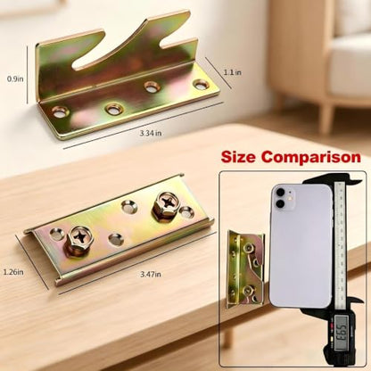 Bed Rail Brackets 32Pack,Heavy Duty Bed Frame Brackets Bulk with Screws - size: 32 Pieces