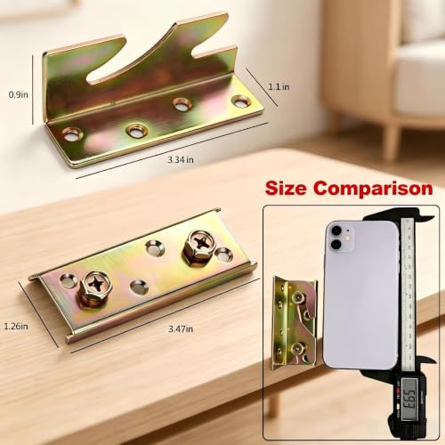 Bed Rail Brackets 16Pack,Heavy Duty Bed Frame Brackets Bulk with Screws - size: 16 Pieces