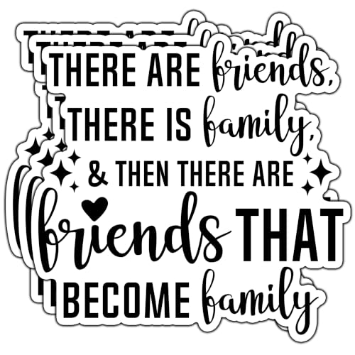 (3Pcs) There are Friends There is Family Inspirational Sticker Best Friend Friendship Motivational Decorative Stickers Waterproof Vinyl Decal for Tumbler Water Bottle Laptop Mug Size 3x2.9 Inches