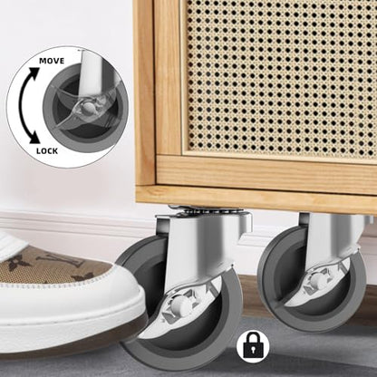 Caster Wheels,3 Inch Casters Set of 4,Heavy Duty Caster with Brake - style: Grey-3"8pack