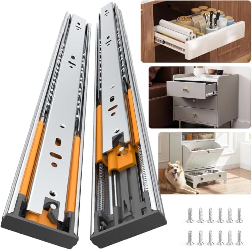 Furniware 5 Pairs 16 Inch Soft Close Drawer Slides Side Mount - size: 16 Inch