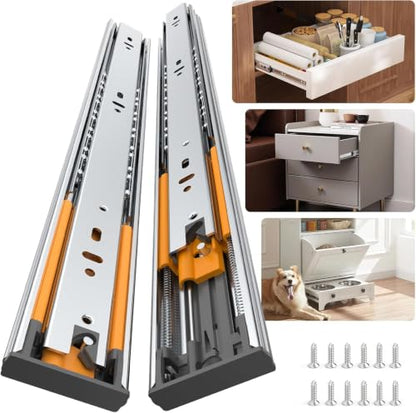 Furniware 5 Pairs 16 Inch Soft Close Drawer Slides Side Mount - size: 16 Inch