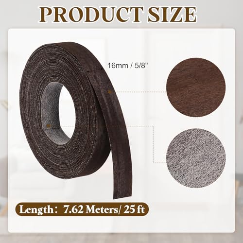 uxcell 5/8 Inch x 25ft Wood Veneer Edge Banding, Pre-Glued Flexible Eucalyptus Edging Strips, Iron on with Hot Melt Adhesive Wood Tape for Cabinet Repair and Furniture Restoration - size: 5/8 Inch x 25ft