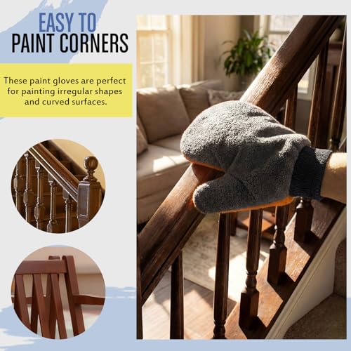 Paint Mitt Stain Gloves Reusable Microfiber - color: Gray,orange