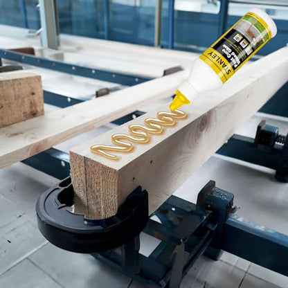 STANLEY D4 Fast Cure Wood Glue -1x13.5 Oz, High Strength, Quick Dry, Perfect for Woodworking, Furniture, and More | Water-Resistant Adhesive for Wood, Metal, Concrete, Ceramic | 1 Pack - size: 1 Pack