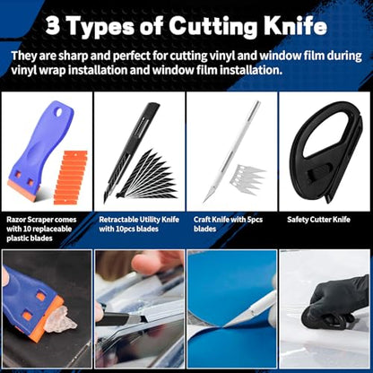 Arayker Car Wrap Tool Kit Vehicle Wrapping Tools Vinyl Wrap Applicator Kit