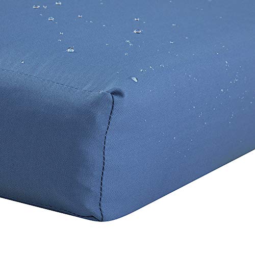 Classic Accessories Ravenna Water-Resistant 17 x 15 x 2 Inch Patio Seat Cushion, Empire Blue, Chair Seat Cushion - color: Empire Blue, size: 17"W x 15"D x 2"Thick