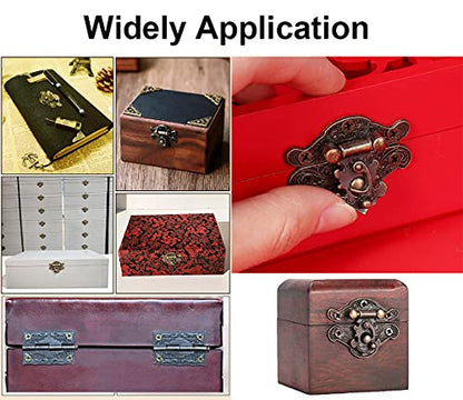 2 Set Retro Decorative Cabinet Jewelry Box Antique Latch Buckle, Hollow