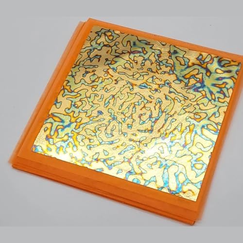 Tropical Glitz Patent Leaf Transfer Book 25 Sheets Auto-Grade Foil Sheets for Custom Paint, Gilding, and Art Projects (Variegated PV15) - color: Variegated PV15