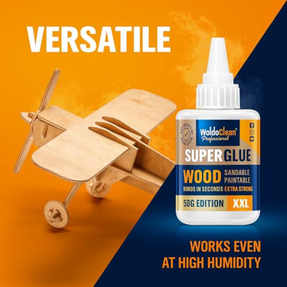 WoldoClean Super Glue for Wood 50g Extra Strong Gel - Wood Adhesive