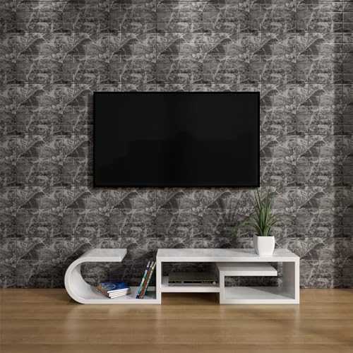 Faux Brick Wall Panels, 40 PCS, Grey White - color: Grey Brick, size: 40PCS
