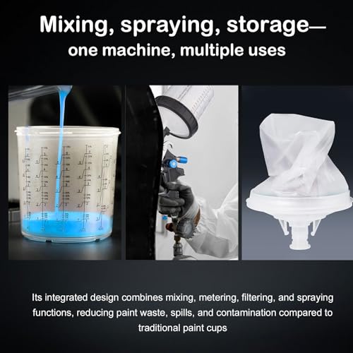 HVLP Air Spray Gun Kit Includes 10 Disposable 650ml Paint Cups with 1.4/1.7/2.0mm Nozzles. The Automotive Paint Spray Gun can be Used for Primer, Clear Topcoat Application (Blue) - color: Blue