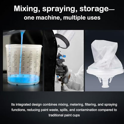 HVLP Air Spray Gun Kit Includes 10 Disposable 650ml Paint Cups with 1.4/1.7/2.0mm Nozzles. The Automotive Paint Spray Gun can be Used for Primer, Clear Topcoat Application (Blue) - color: Blue