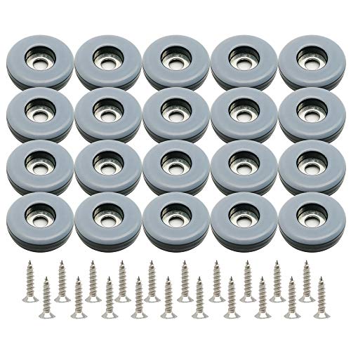 Furniture Sliders Chair Glides 1" Heavy Duty Furniture Glides Sliders Reusable Round Chair Leg Slides with Stainless Steel Screws Move Your Furniture Easy & Safely Protects Your Floor - 20 Pack - size: 1"_20 Pack